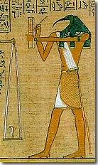 Thoth with Ma'at's feather